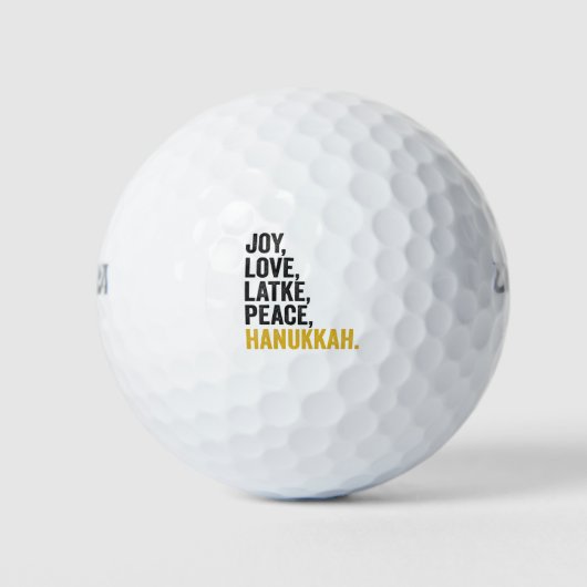 Vreugde Liefde Latkes Vrede Chanoeka Grappig Joods Golfballen (Voorkant)