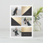 Vreugde Liefde Vrede Chique Gouden Blokken Vakanti Feestdagenkaart (Staand voorkant)