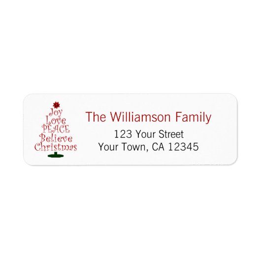 Vreugde Liefde Vrede Geloof Kerst Vakantie Label (Voorkant)