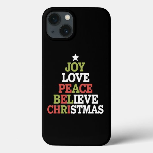 Vreugde Liefde Vrede Geloof Kerstboom Familie  Case-Mate iPhone Case (Achterkant)