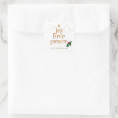 vreugde, liefde, vrede | Moderne eenvoudige kerst Vierkante Sticker (Tas)