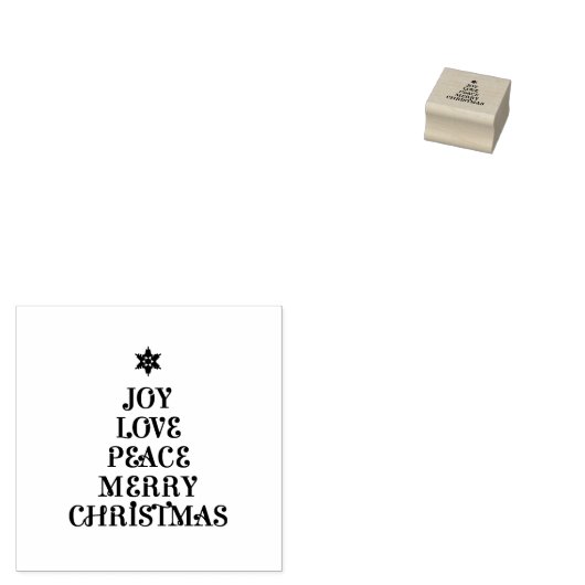 Vreugde, liefde, vrede, vrolijk kerstfeest rubberstempel (Gestempeld)