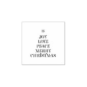 Vreugde, liefde, vrede, vrolijk kerstfeest rubberstempel (Afrduk)