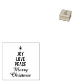 Vreugde, liefde, vrede, vrolijk kerstfeest rubberstempel (Gestempeld)