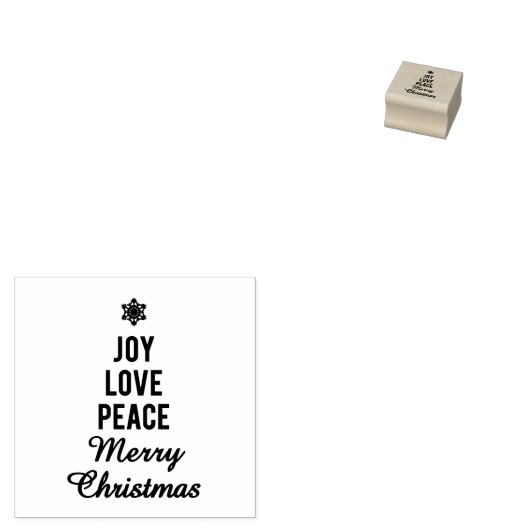 Vreugde, liefde, vrede, vrolijk kerstfeest rubberstempel (Gestempeld)