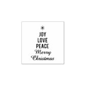 Vreugde, liefde, vrede, vrolijk kerstfeest rubberstempel (Afrduk)