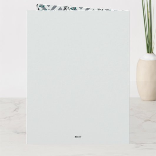 Vreugde & Liefde - Zigzag Vogel & Bloem Patroon Kaart (Achterkant)