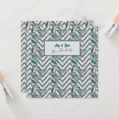 Vreugde & Liefde - Zigzag Vogel & Bloem Patroon Kaart (Voorkant / Achterkant in situ)