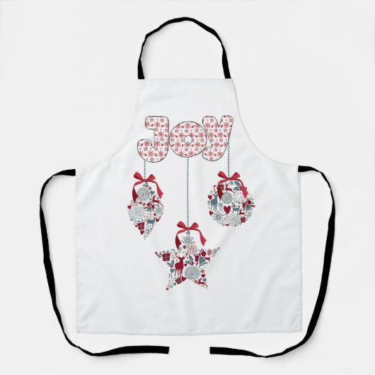 Vreugde met Kerstster en Baubles Schort (Voorkant)