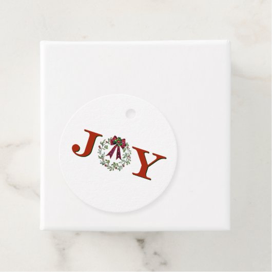 Vreugde met krans bedankjes labels (In situ)