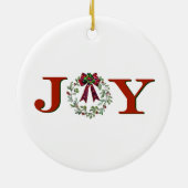 Vreugde met krans keramisch ornament (Achterkant)