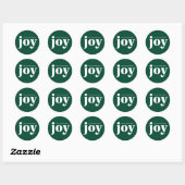 Vreugde Minimalistische Groene Kerstmis Ronde Sticker (Vel)