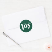 Vreugde Minimalistische Groene Kerstmis Ronde Sticker (Envelop)