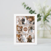 vreugde | Modern 6 foto's Familie Kerstgroet Briefkaart (Staand voorkant)