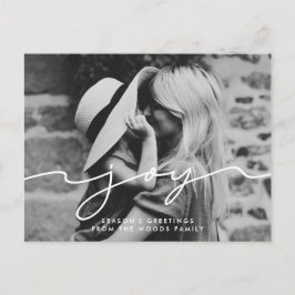 Vreugde Modern handgeschreven script Vakantie foto Briefkaart