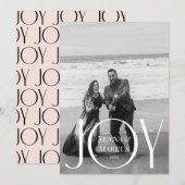 Vreugde Modern Kerstmisfoto Minimaal Ontwerp Feestdagenkaart (Voorkant / Achterkant)