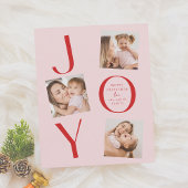 vreugde | Modern Roze & Rood 4 Foto Kerstmis