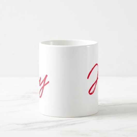 Vreugde moderne rode en witte kerst koffiemok (Center)