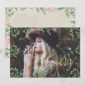 Vreugde Nep Goud Schrift Feestdagenkaart (Voorkant / Achterkant)