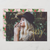 Vreugde Nep Goud Schrift Feestdagenkaart (Voorkant / Achterkant)