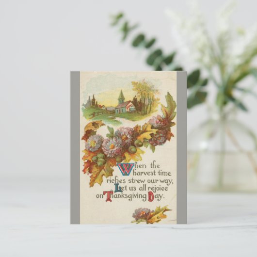 vreugde op Thanksgiving Dag Briefkaart (Staand voorkant)