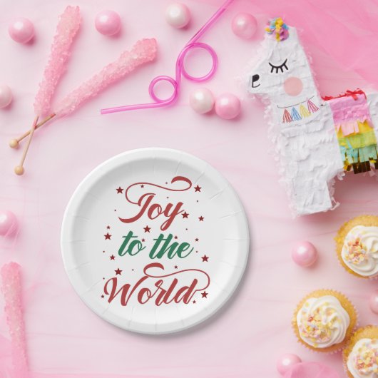 vreugde over de wereld papieren bordje (Feest)