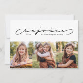 Vreugde religieuze vakantie drie foto kaart (Voorkant)