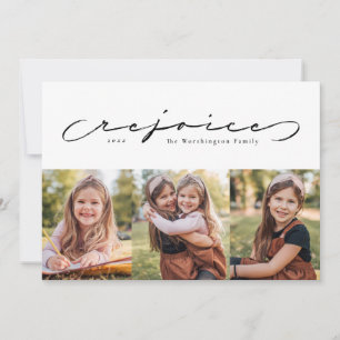 Vreugde religieuze vakantie drie foto kaart