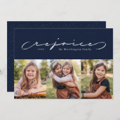 Vreugde religieuze vakantie marine drie foto kaart (Voorkant / Achterkant)