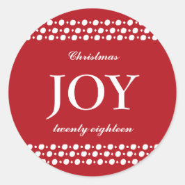 Vreugde Rode Decoratieve Kerstvakantie Ronde Sticker