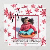 Vreugde! Rode & Witte Sneeuwvlokken Vakantie Fotok (Voorkant / Achterkant)
