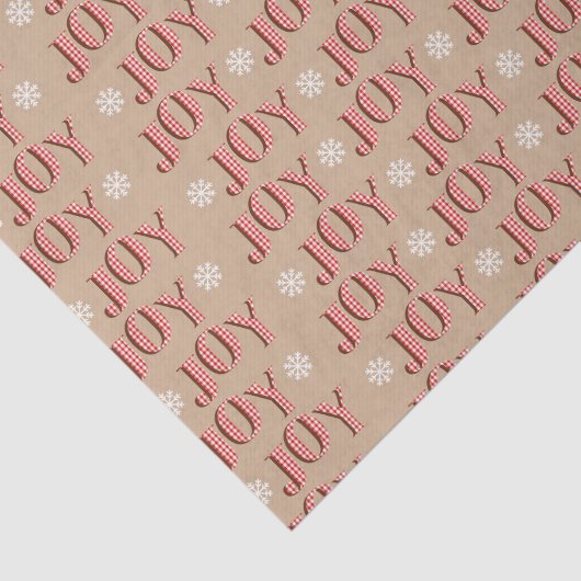 Vreugde rood en beige Kerstmis Tissuepapier (Detail)