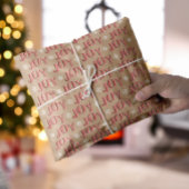 Vreugde rood en beige Kerstmis Tissuepapier