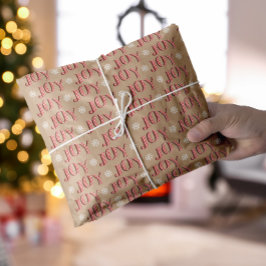 Vreugde rood en beige Kerstmis Tissuepapier