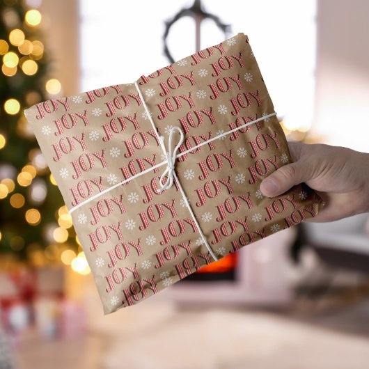 Vreugde rood en beige Kerstmis Tissuepapier