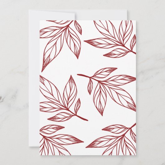 Vreugde Rood Ingelijste Foto Winter Foliage Kerstm Kaart (Achterkant)