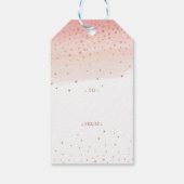 vreugde | Roze Blush Waterverf Ombre Wash Sneeuwvl Cadeaulabel (Achterkant)