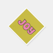 Vreugde Roze en Lime Groene Retro Kerstmis Servet (Hoek)