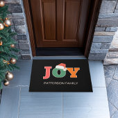 VREUGDE! Santa Hat Script Typography Custom Family Deurmat