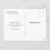 Vreugde. Schattige winterkerstbos beer dier Feestdagenkaart (Achterkant)