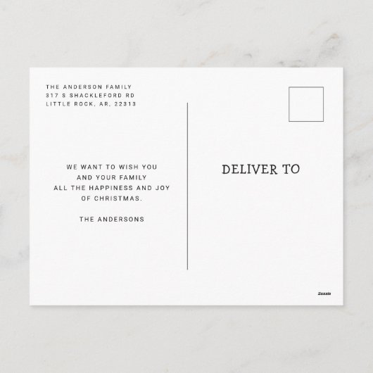 Vreugde. Schattige winterkerstbos beer dier Feestdagenkaart (Achterkant)