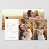 Vreugde Script Christmas Photo Holiday Kaart (Voorkant / Achterkant)