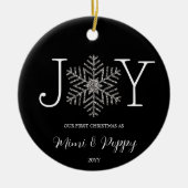 Vreugde Sneeuwvlok Onze Eerste Kerstmis als Grooto Keramisch Ornament (Voorkant)