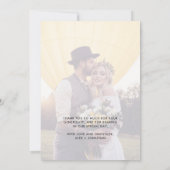 vreugde | Trouwfoto Bedankkaart (Achterkant)