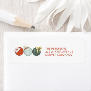 Vreugde typografie kleurrijke kerst retour adres etiket