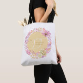 Vreugde van de Heer is mijn Kracht Bloemen Tote Bag (Dichtbij)
