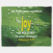 VREUGDE VAN DE HEER IS UW KRACHT Christelijke Fami Fleece Deken (Voorkant (Horizontaal))