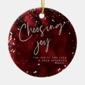 Vreugde van de Heer is uw Kracht KJV Verse Keramisch Ornament (Voorkant)