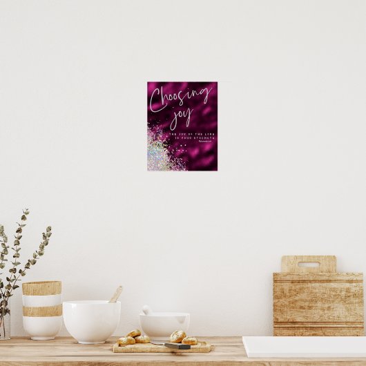 Vreugde van de Heer is uw Kracht KJV Verse Poster (Keuken)