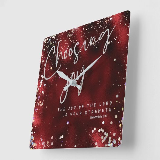 Vreugde van de Heer is uw Kracht KJV Verse Vierkante Klok (Hoek)